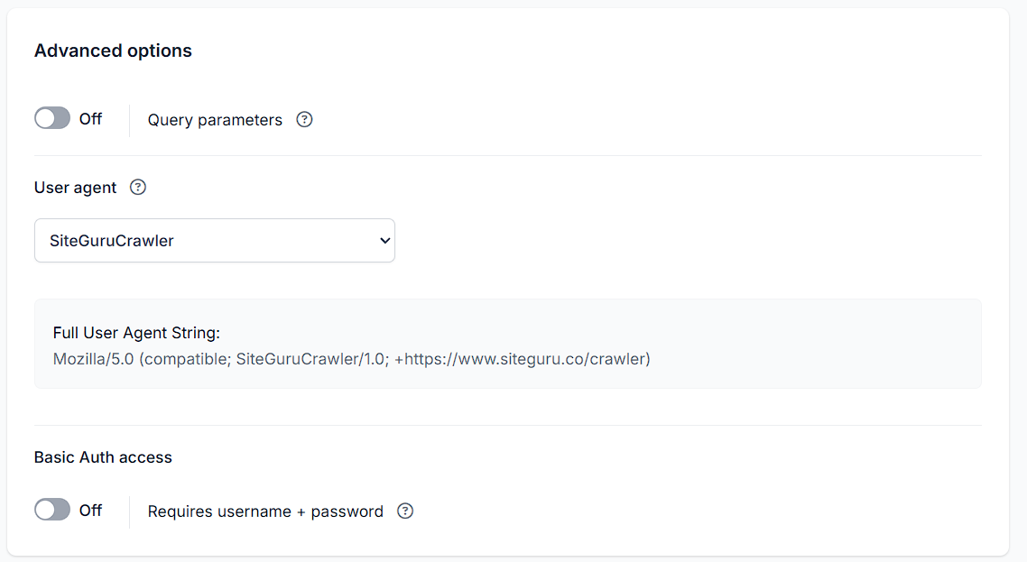 Set the user agent to SiteGuruCrawler
