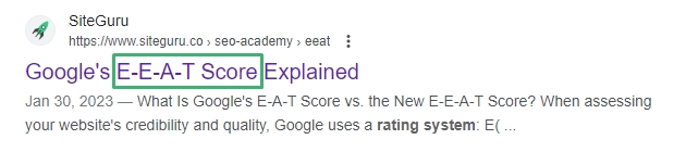 A title tag with its target keyword in the first few words