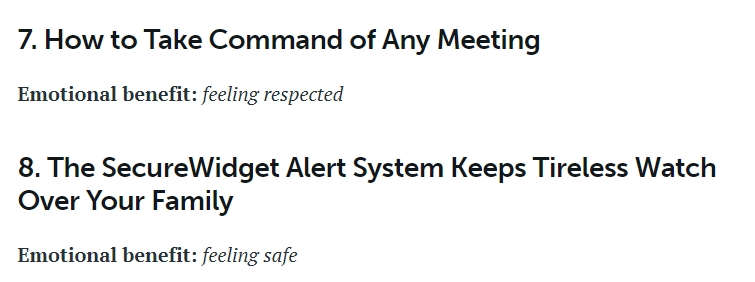 Emotional headline examples from Copyblogger