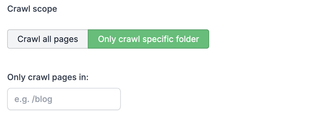 Crawl scope