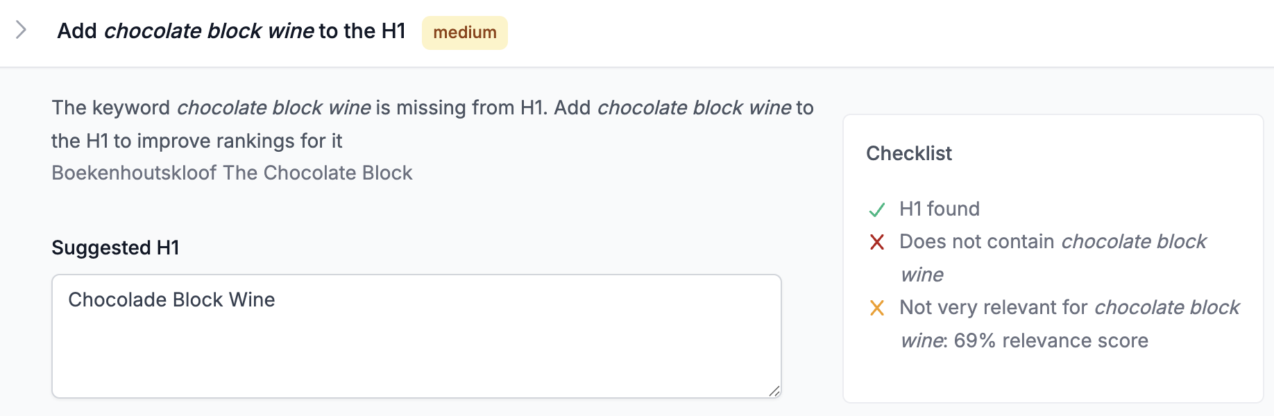 AI-generated meta description and title suggestions for target keyword
