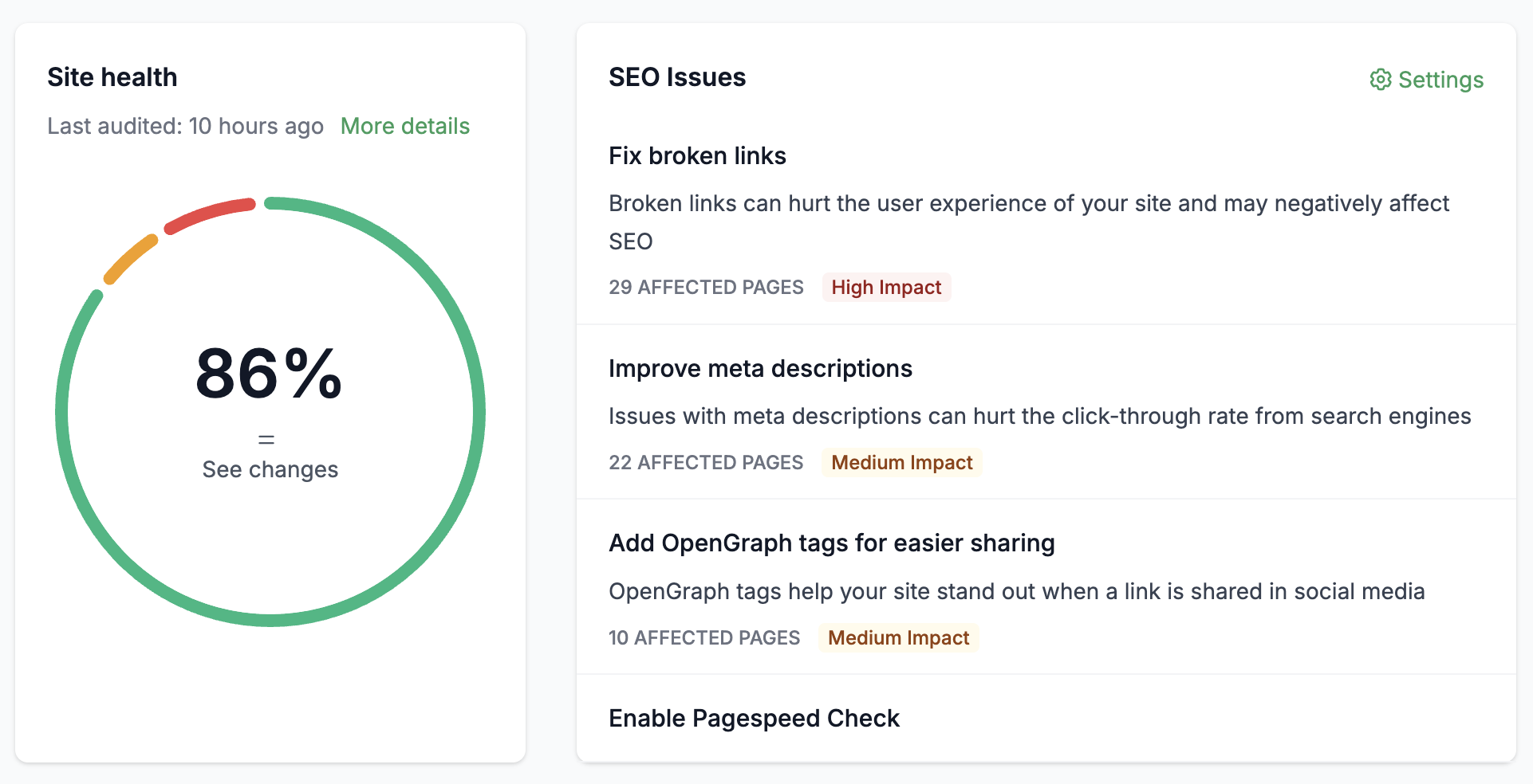 Site health and SEO todo list