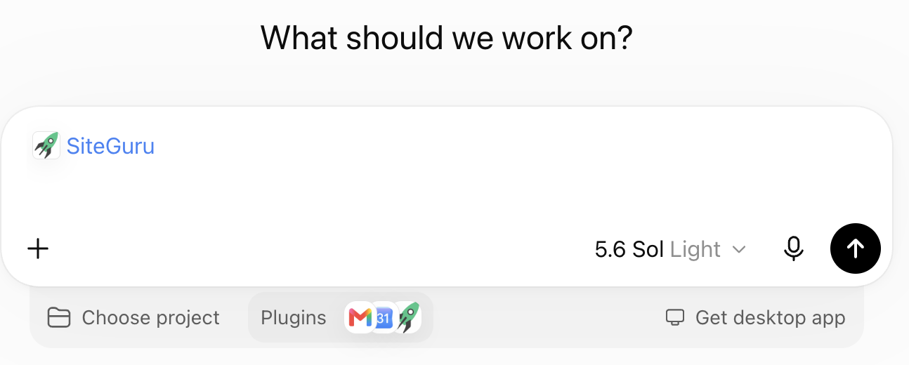 SiteGuru after installing it in ChatGPT