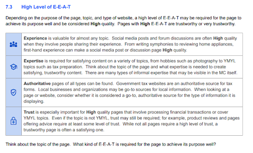 Google explains the EEAT score