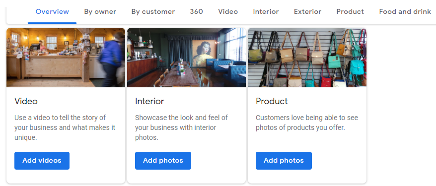 Manage photos in Google My Business