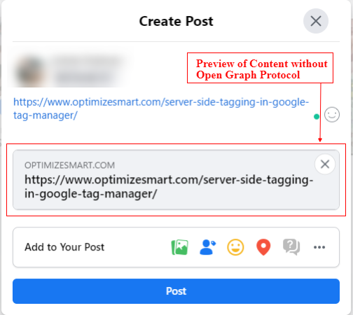 Create a Facebook post with OG tags