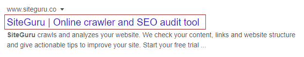 Page title in the SERP