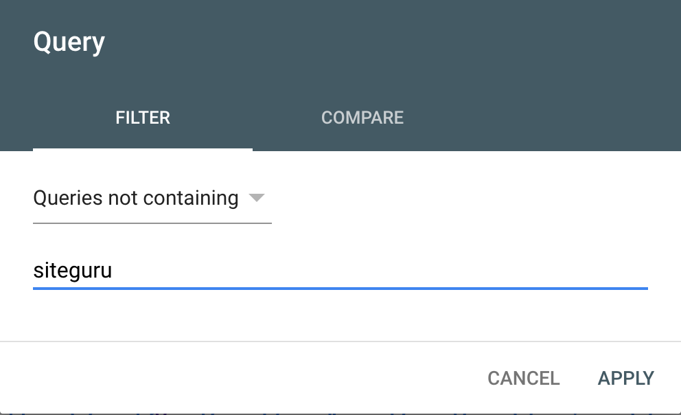 Query filter for brand name in Search Console