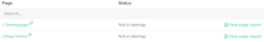 Missing pages in the sitemap report