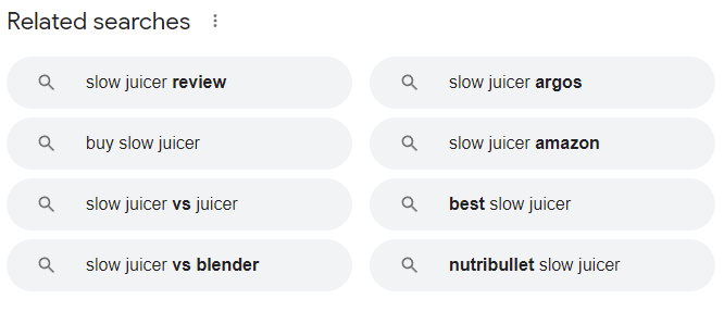 Google's related searches
